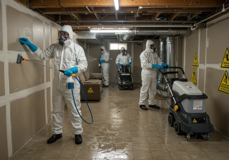 Basement Moisture Removal and Structural Drying process in Addison, VT